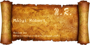 Mályi Róbert névjegykártya